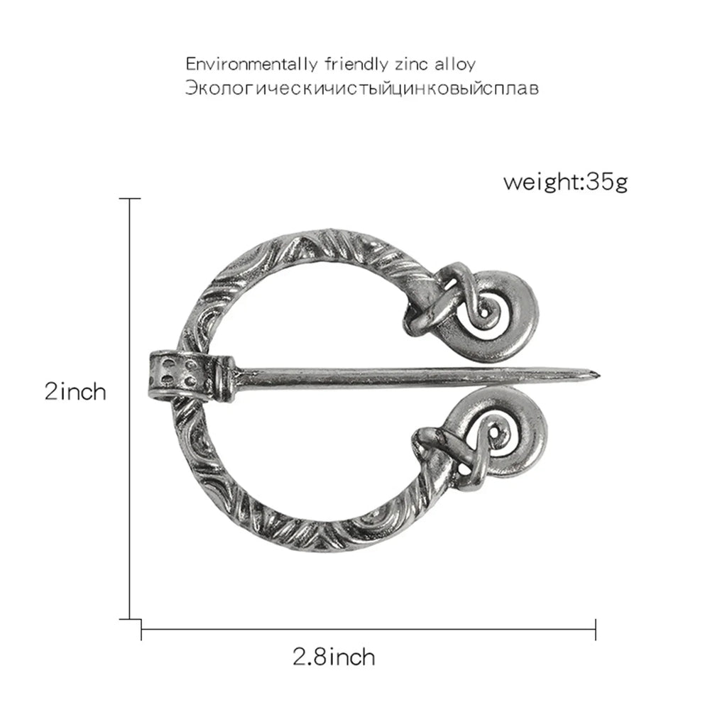 Nordic Viking Metal Brooch Pin – Scarf Clip for Coats & Suits