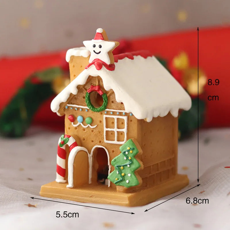 Christmas House Resin Figurines | Micro Landscape Desk Ornaments