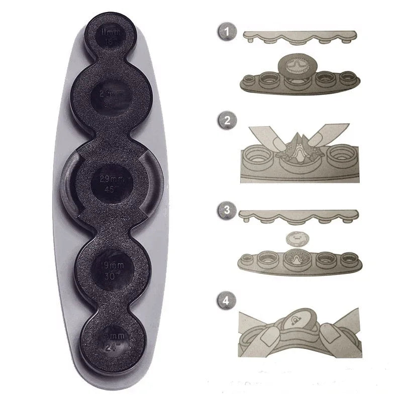 5-in-1 Cover Button Mold Tool Set – 5 Sizes for DIY Sewing