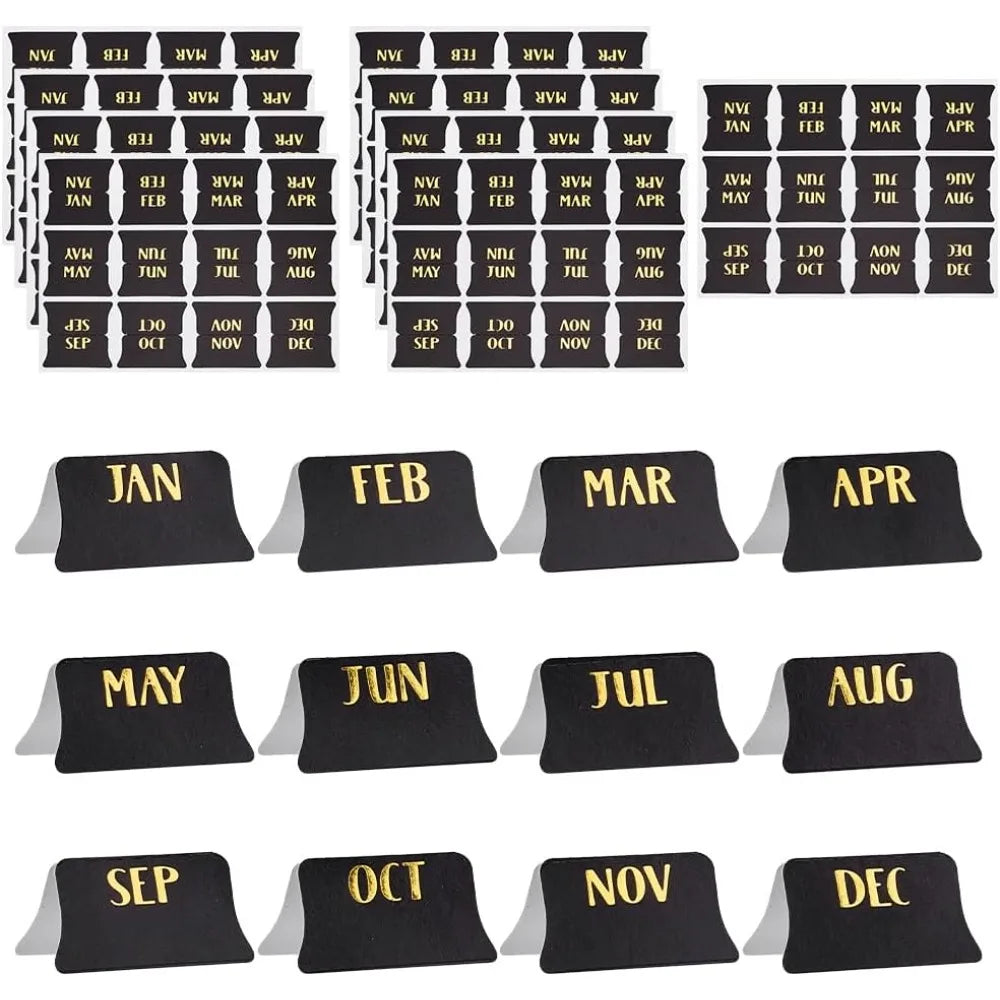 Monthly Planner Stickers Black & Gold – 120pc Self-Adhesive Labels