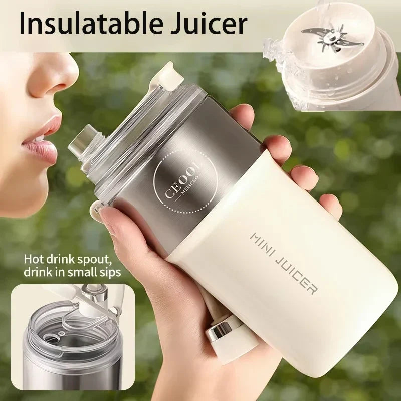 HOMEFISH Portable USB Juicer 350ml Stainless Steel Blender
