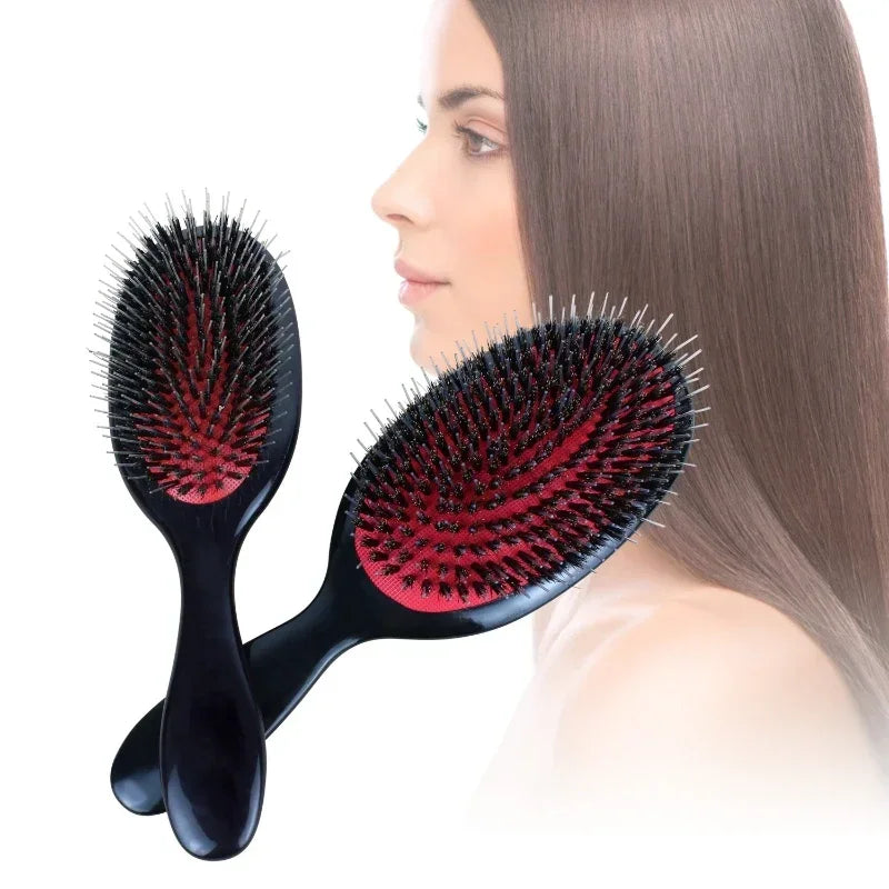 Oval Boar Bristle & Nylon Hair Comb – Anti-Static Brush