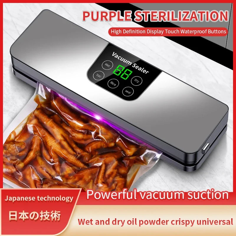 HOMEFISH Food Vacuum Sealer | 26CM Seal Bar & 65Kpa Suction