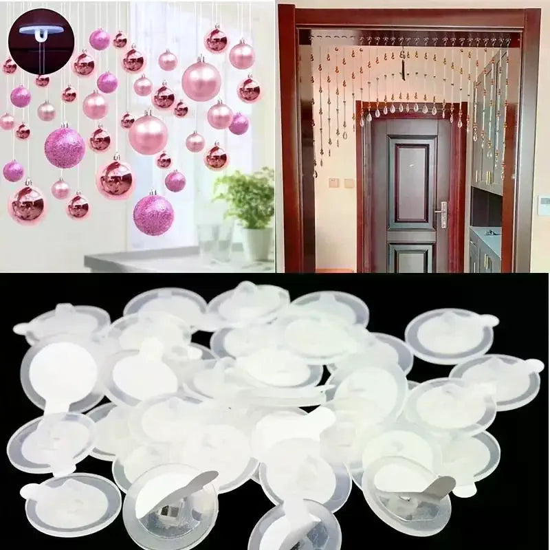 Mini Transparent Ceiling Hook Self-adhesive Easy Install Traceless