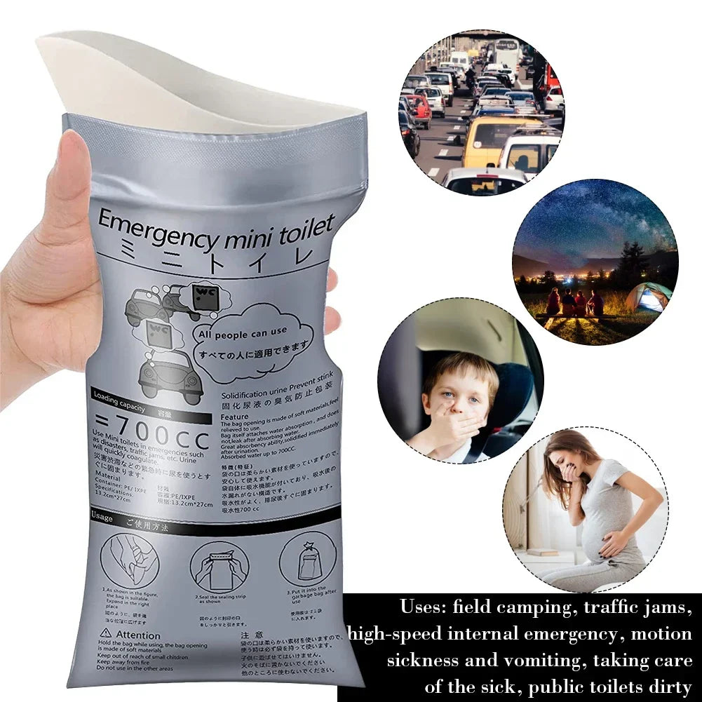 5- 700cc Car Urinate Bags Camping Outdoor Easy Emergency Piss Baby