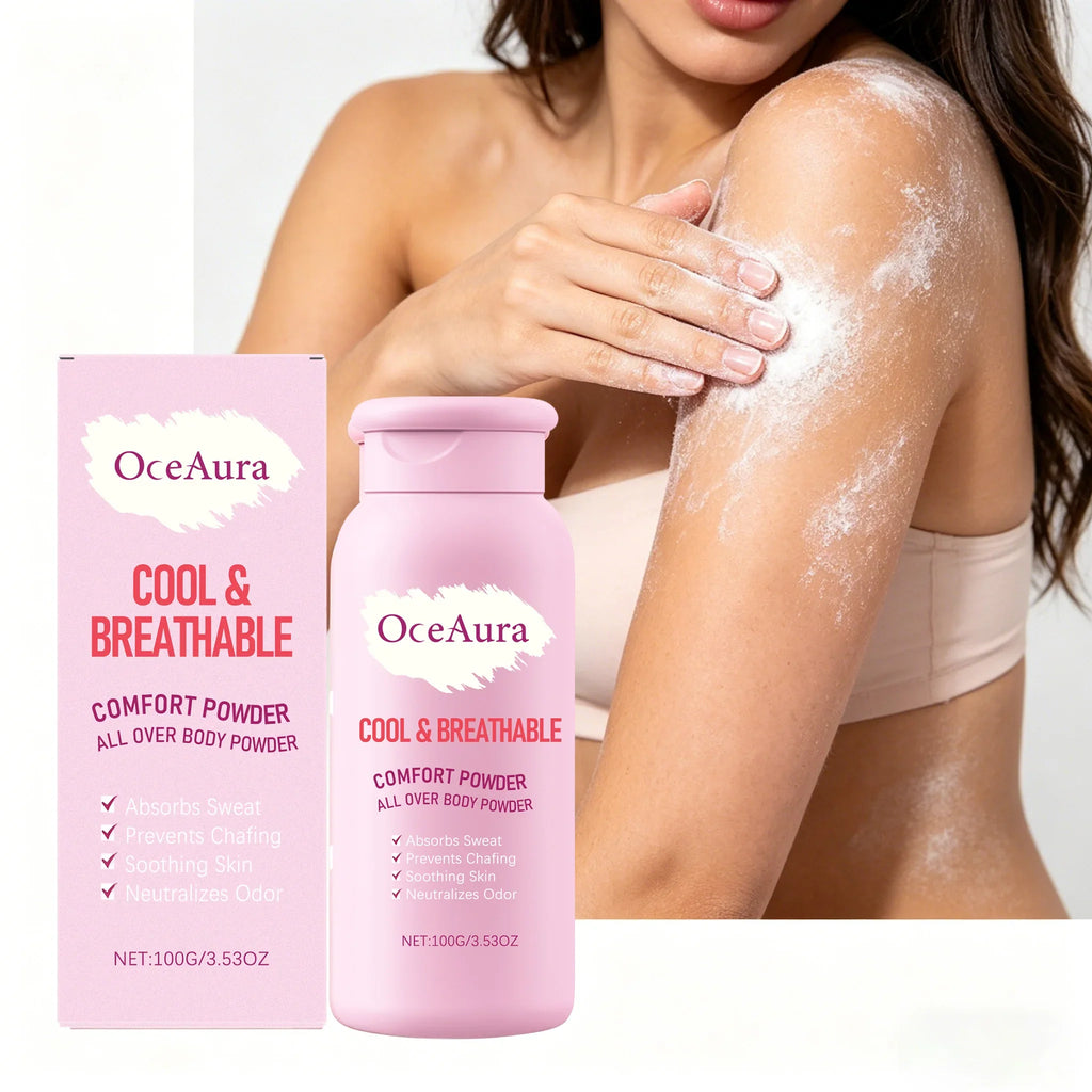 OceAura 100g Body Powder | Anti-Chafe, Sweat Absorb & Smooth Skin