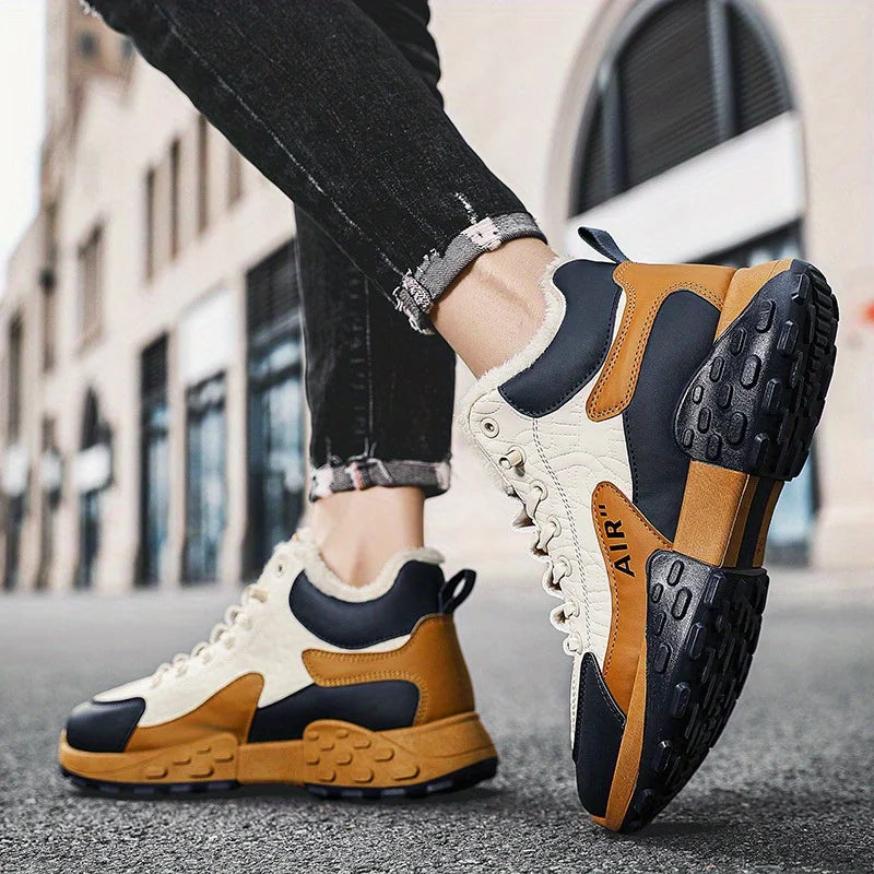 Men's Platform Winter Sneakers – Warm Cotton High-Top Snow Boots