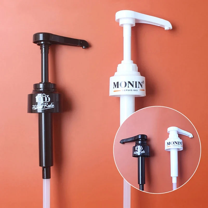 Coffee Dispenser Syrup Pump Black White Liquid Juice Bottle