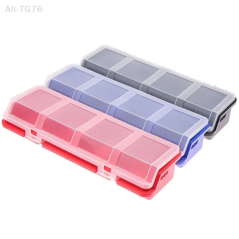 4-Compartment Plastic Screw & Parts Organizer Box with Lid