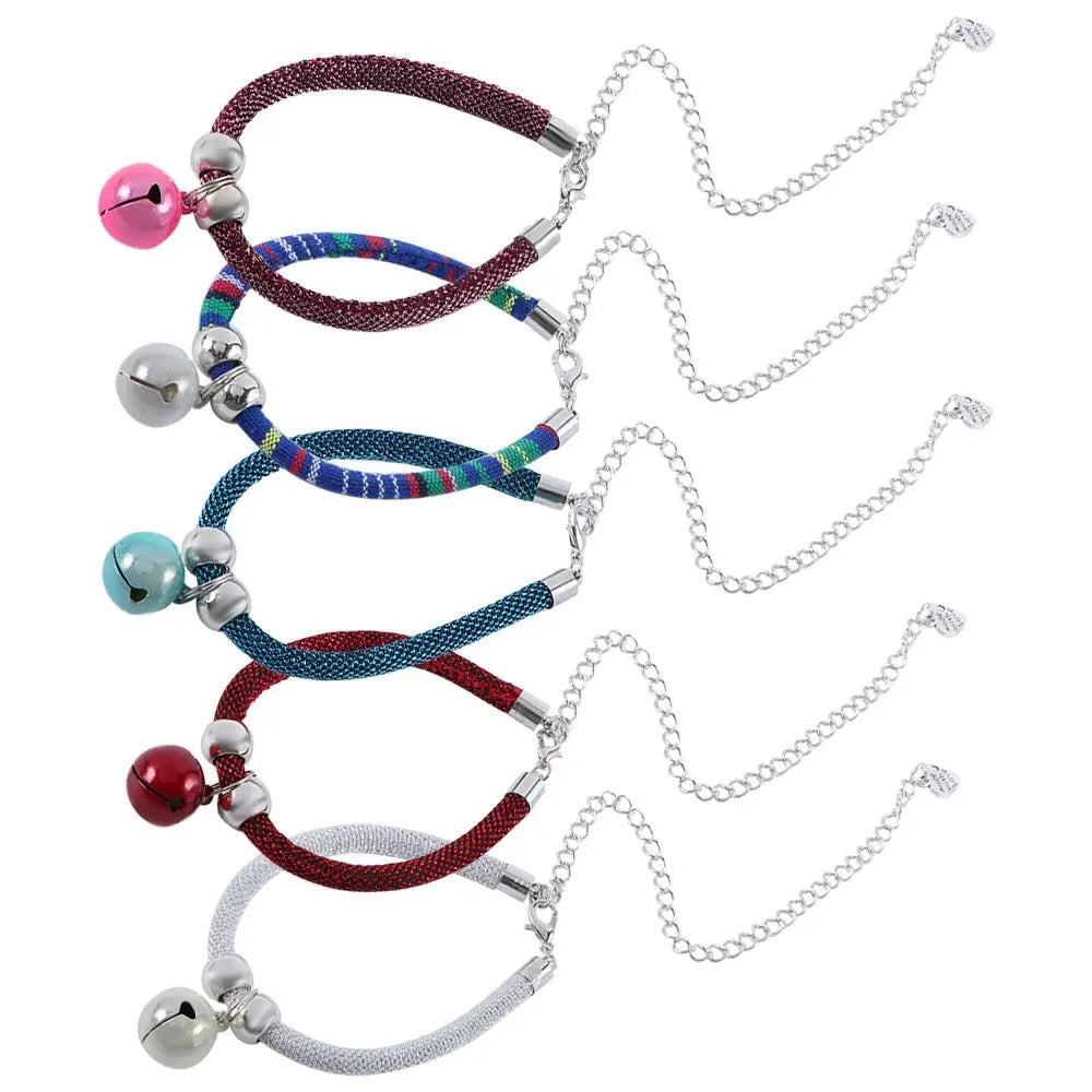 Adjustable Cat & Puppy Collar with Bell & Extension Chain