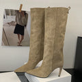 Women's Slim Knee High Boots – Pointed Toe Thin Heel