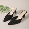 Women's Knit Pointed Toe High Heel Mules – Slip-On Weave
