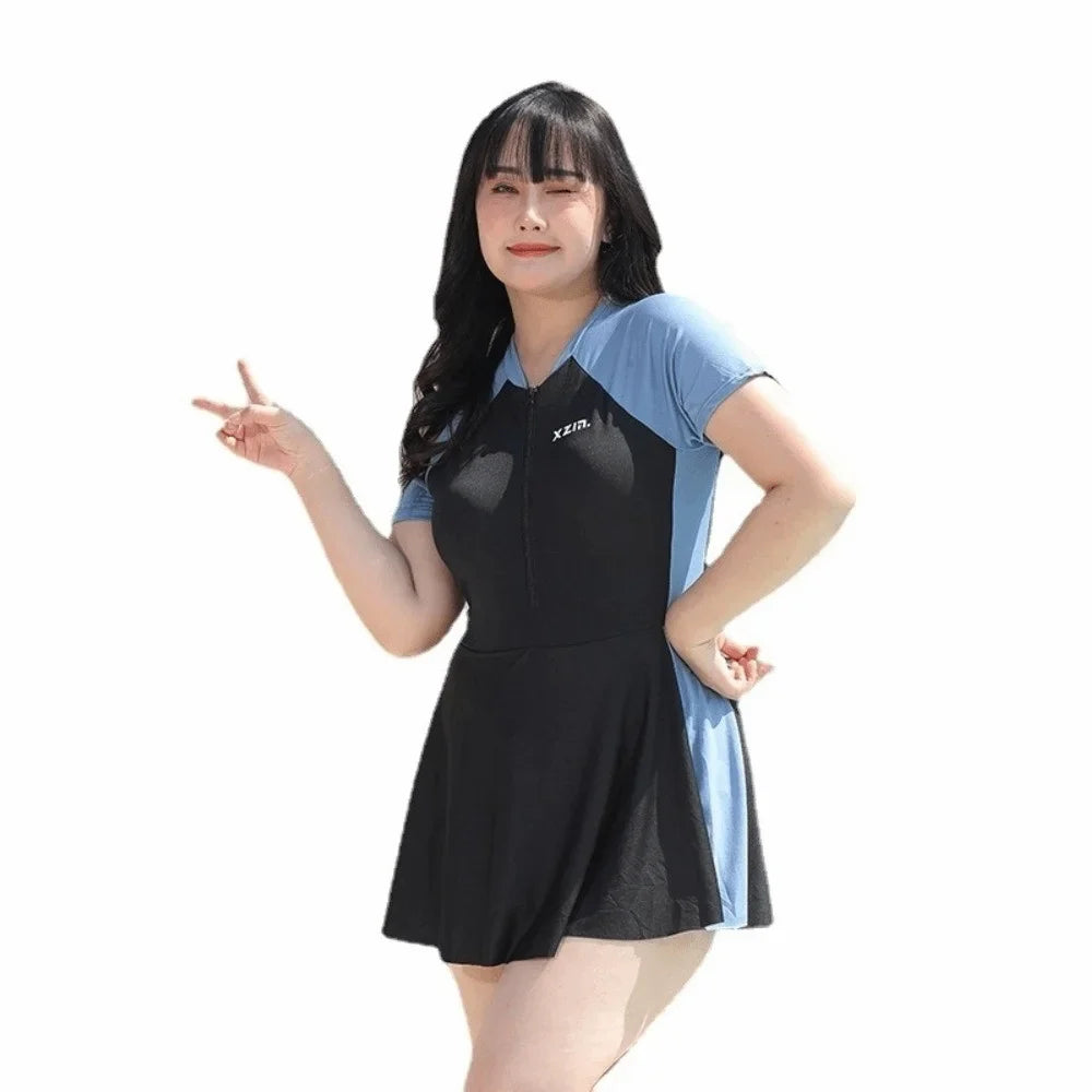 Women's Short Sleeve Swimsuit – Loose Milk Ice Silk Cover-Up