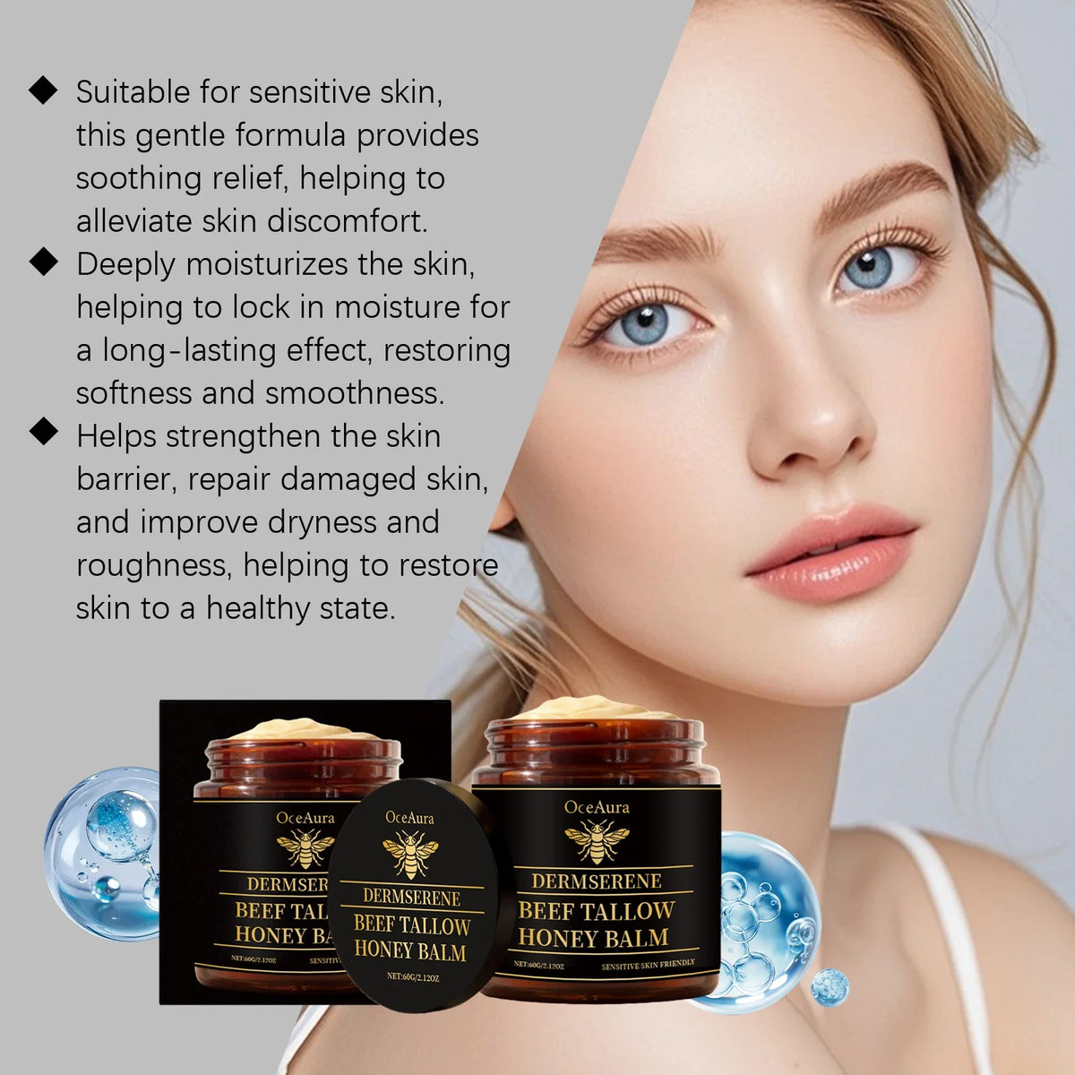 Beef Tallow & Raw Honey Face & Body Cream | 60g Moisturizer