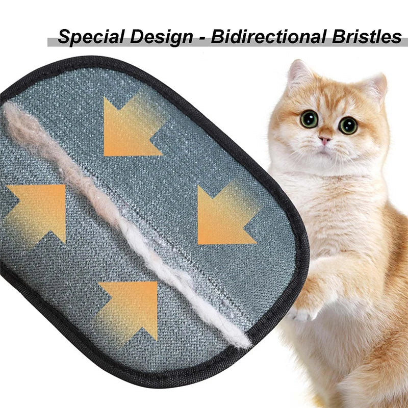 Pet Hair Remover Gloves – Silicone Grooming Mitts for Cats & Dogs