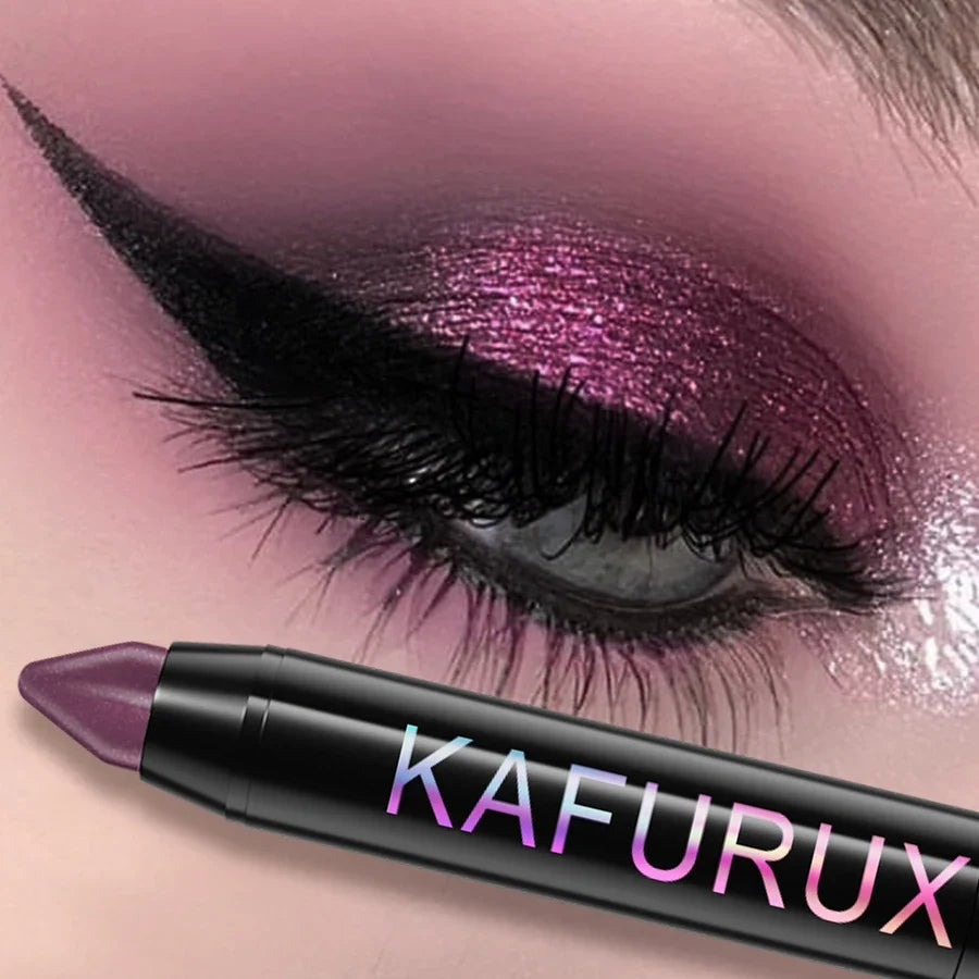 KAFURUX 24-Color Glitter Eyeshadow & Highlighter Pencil Waterproof