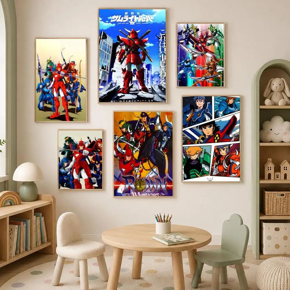 Ronin Warriors Anime PVC Wall Poster – Self-Stick HD Art Decor