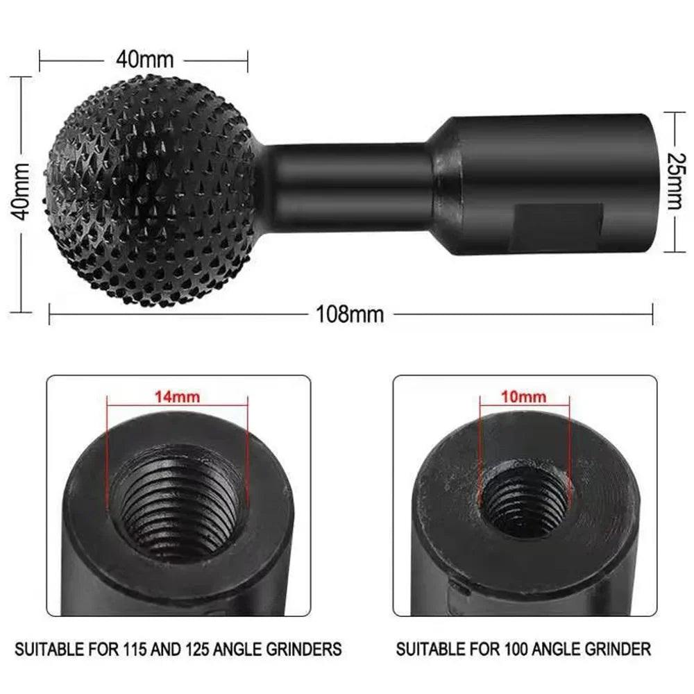 SLADE 40mm Spherical Wood Carving Disc – Angle Grinder Tool