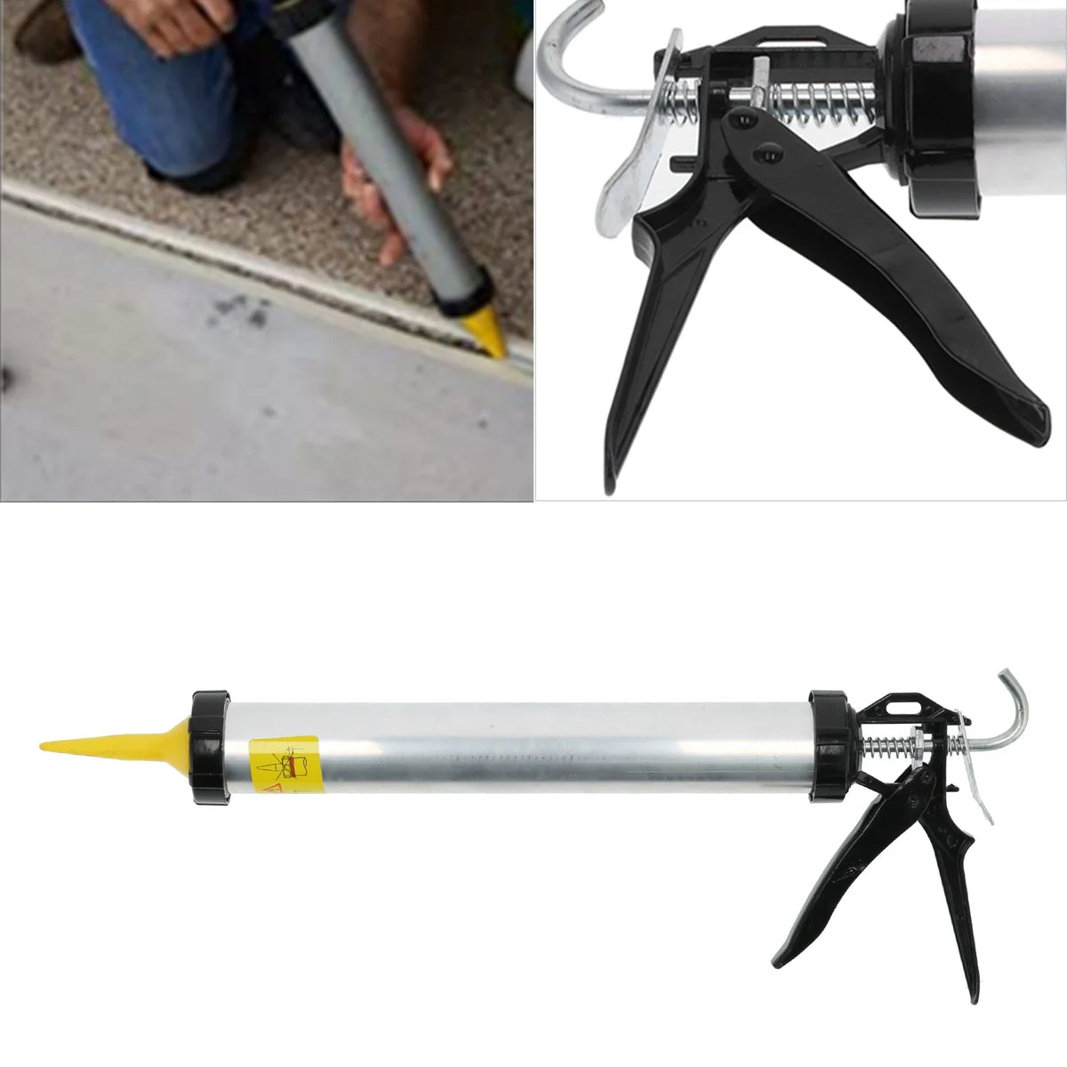 Caulking Gun Sealant Aluminum Alloy Cylindrical Lever Manual Glue