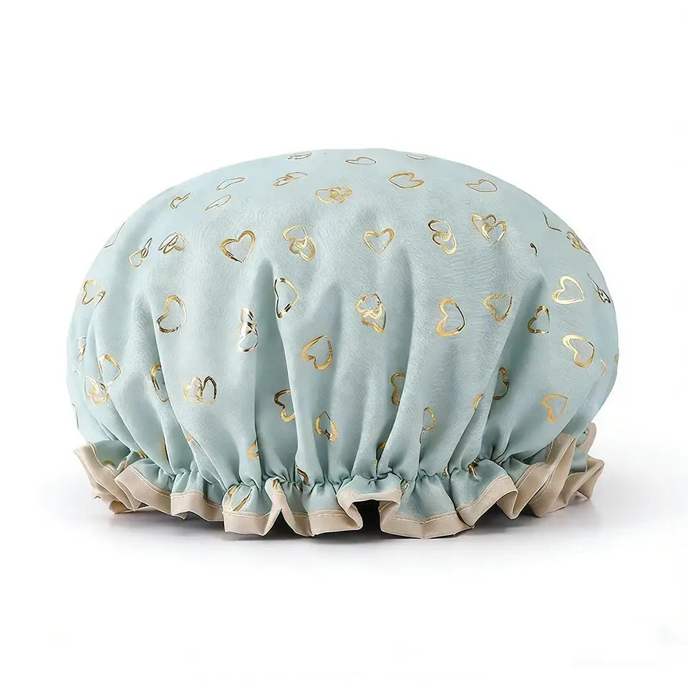 Large Waterproof Shower Cap – Double Layer for Long Thick Hair