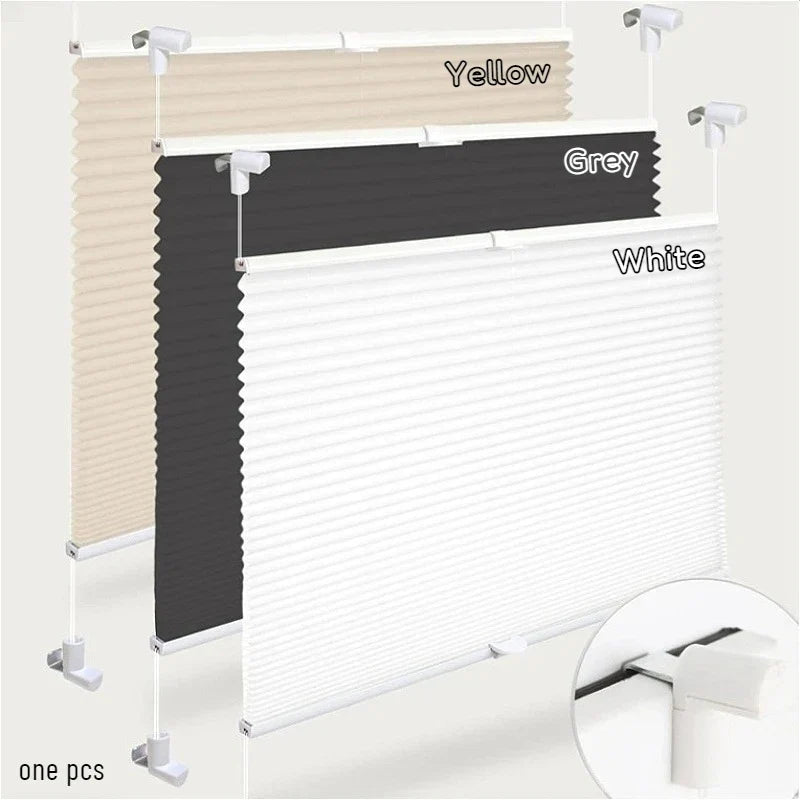 No-Drill Pleated Window Blind with Clamp Brackets | Indoor
