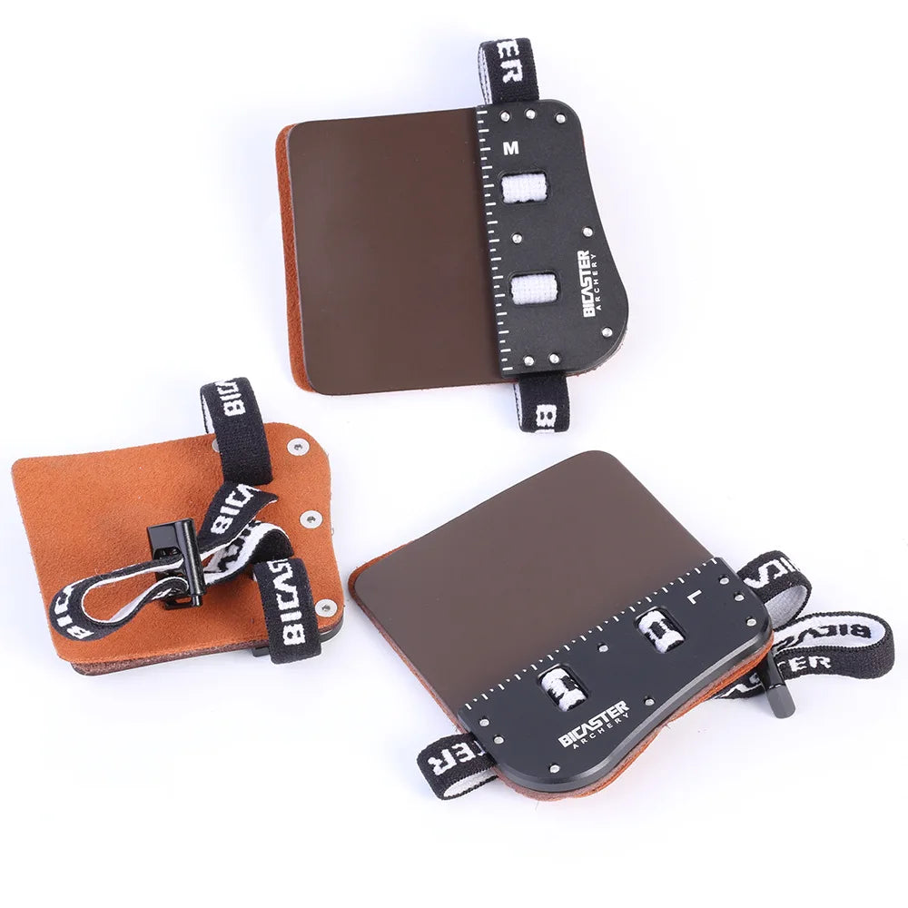Archery Finger Guards SP3 Barebow Tab LH RH Cowhide Aluminum Plate L