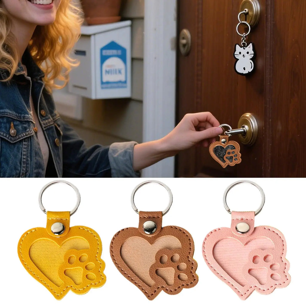 Leather Pet Hair Collector Keychain | Dog Keepsake Pendant