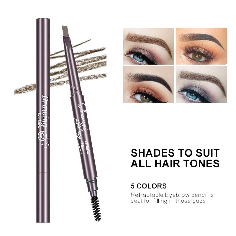 Natural Brown Waterproof Eyebrow Pencil Ultra-fine Triangle Precise