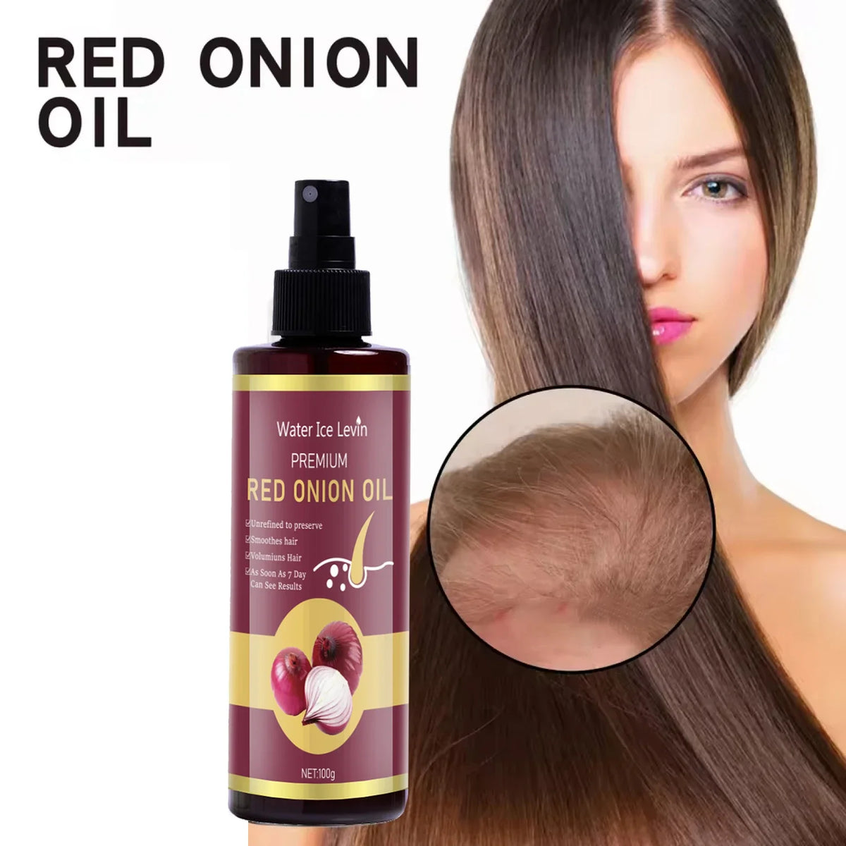 Red Onion Hair Oil with Keratin & Biotin – All Hair Types, 100g