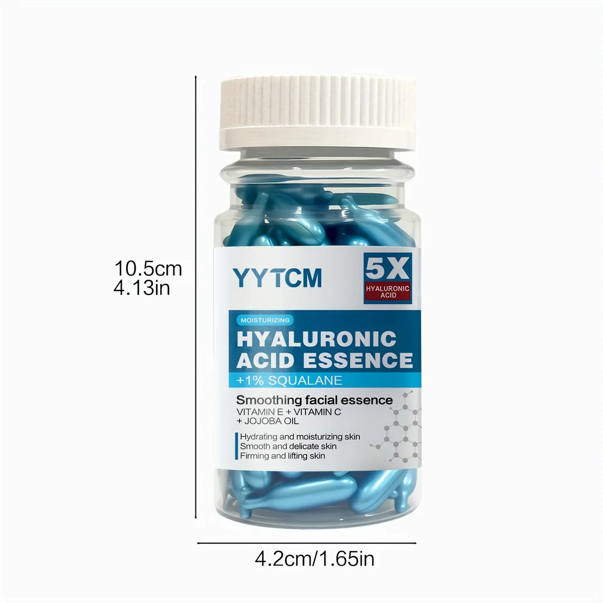 Hyaluronic Acid Capsule Essence – Squalane, Vitamin C & E | 90ct