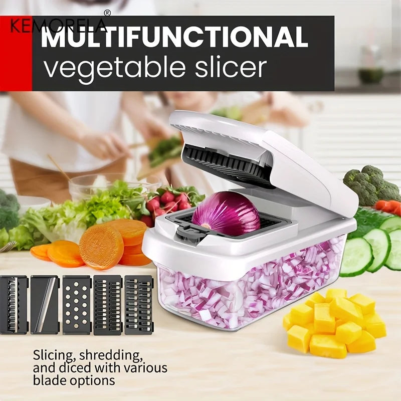 KEMORELA 15-in-1 Vegetable Chopper with Container | Onion Chopper
