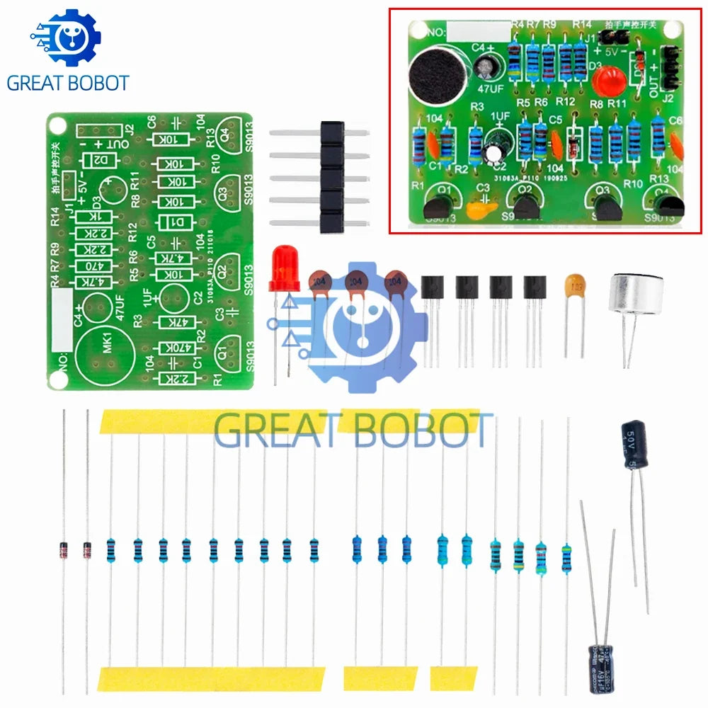 Clap Control Switch DIY Kit – PCB Sound Sensor Module 3–5V