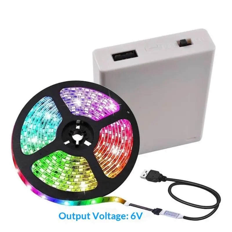 4AA Battery Holder Box with USB Output for LED Strip Lights