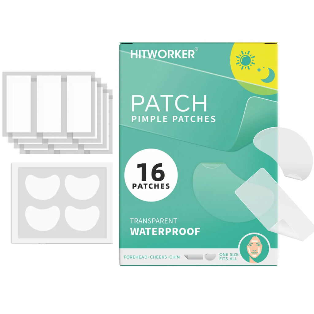 16-Pack Hydrocolloid Acne Patches – Invisible & Waterproof