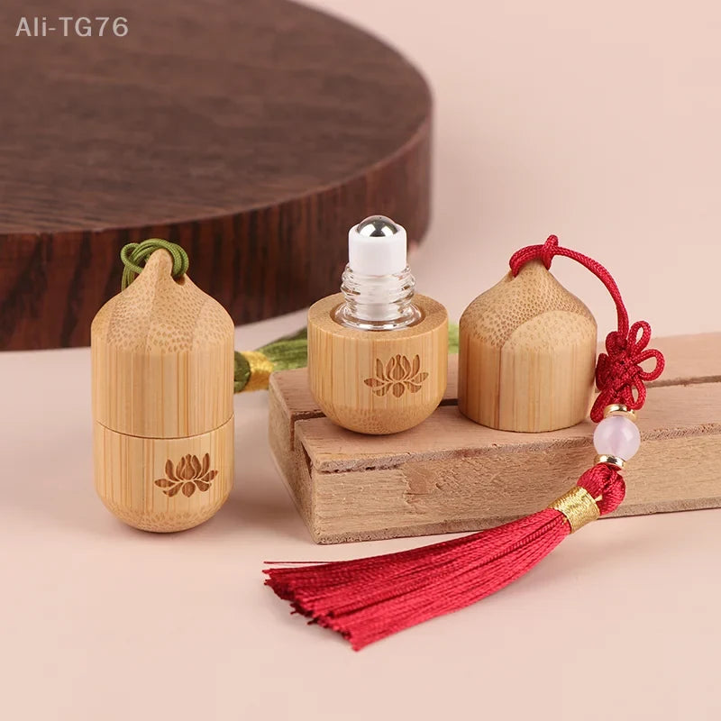 Bamboo Glass Roll-On Bottle 1ml | Perfume & Essential Oil Roller