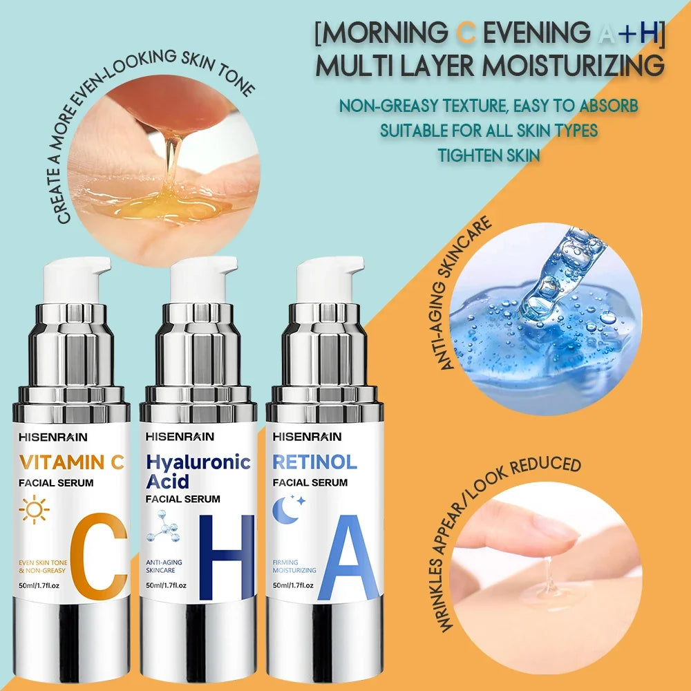 HISENRAIN 3-in-1 Face Serum | Hyaluronic Acid, Retinol & Vit C