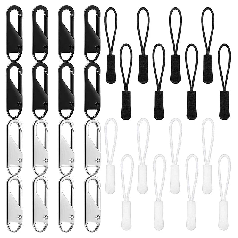 Metal Replacement Zipper Pulls & Cord Extenders – 5/10/20 Pack