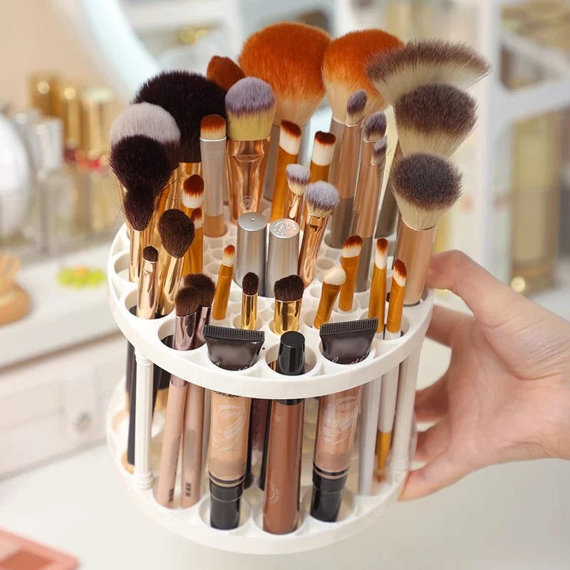 45 Hole Makeup Brush Storage Rack Box Detachable Washable Circular