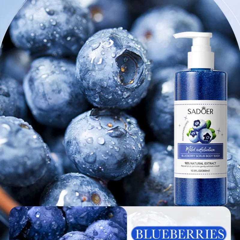 SADOER Blueberry Exfoliating Shower Gel 300ml | Brighten Skin