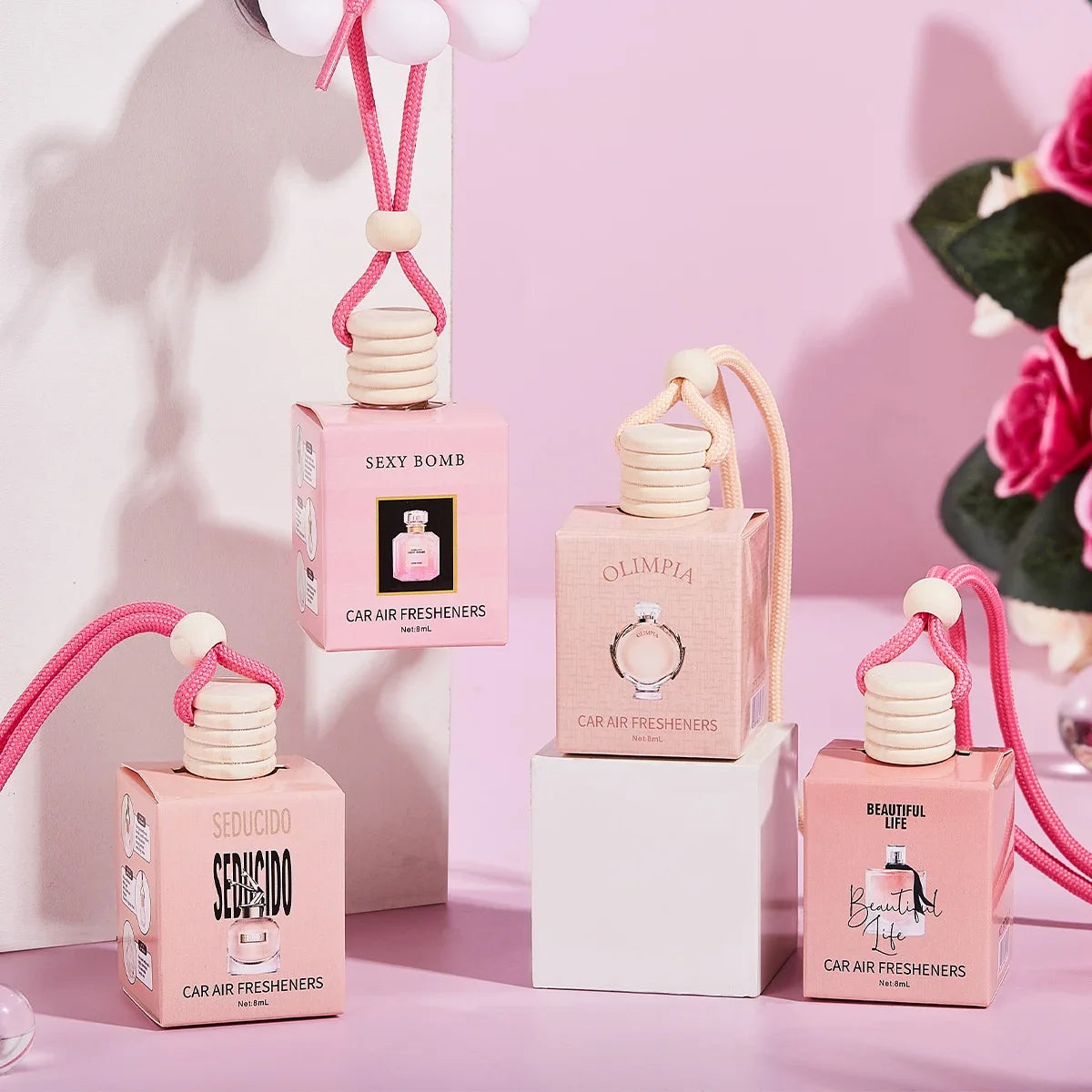 4-Pack Pink Car Air Freshener Pendant – FORMBO Fresh Scent