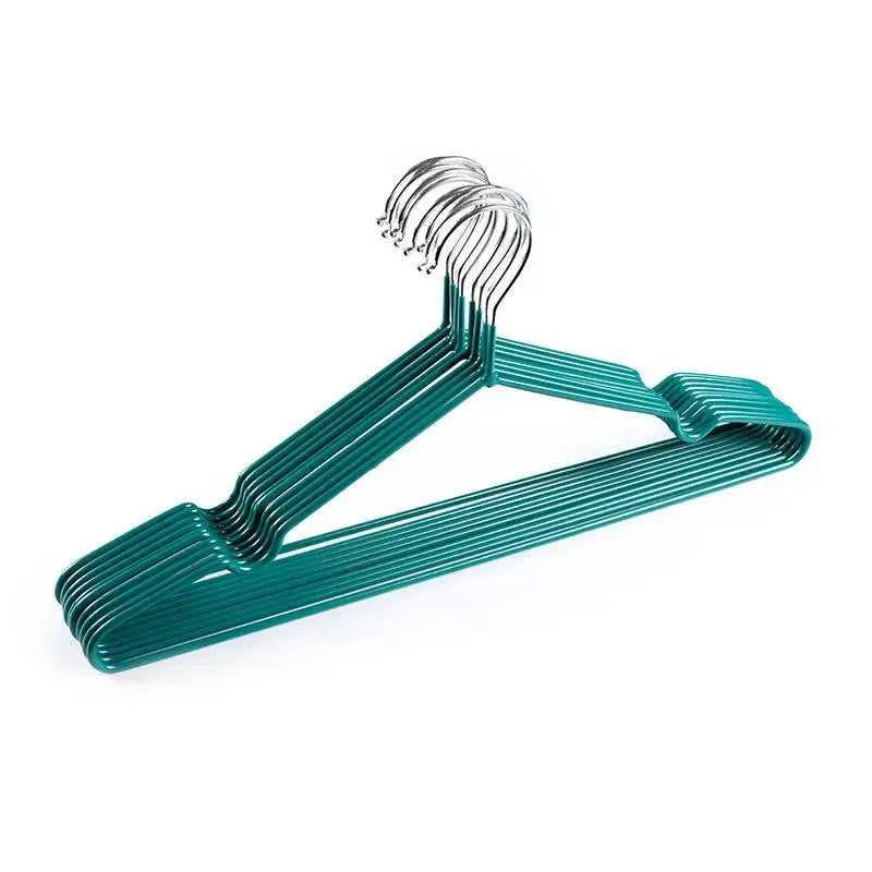 10-Pack Non-Slip Colorful PVC Metal Clothes Hangers 40cm