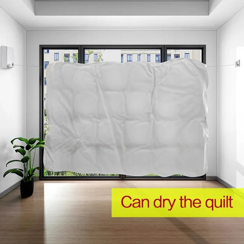 Retractable Clothesline Wall-Mount Space-Saving Clothes Drying Rack