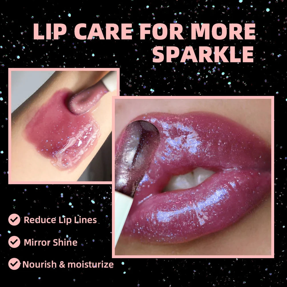 QIBEST Black Mirror Color-Changing Lip Gloss Oil | Diamond Shine