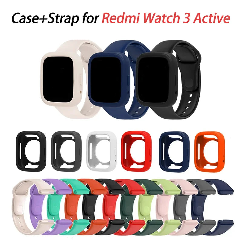 Silicone Strap & Case for Redmi Watch 3 Active / Lite – 22mm