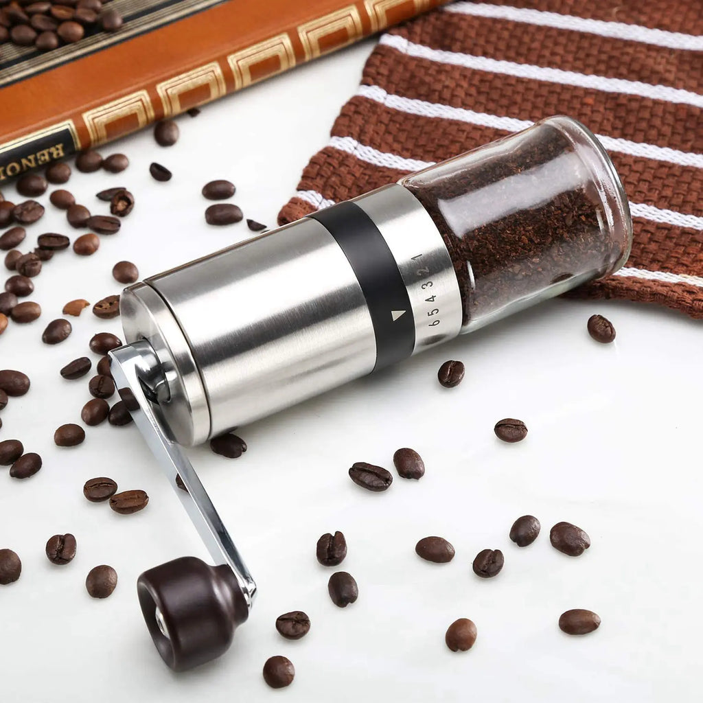 A36T-2X Manual Coffee Grinder Hand Mill Burrs 6 Adjustable Settings