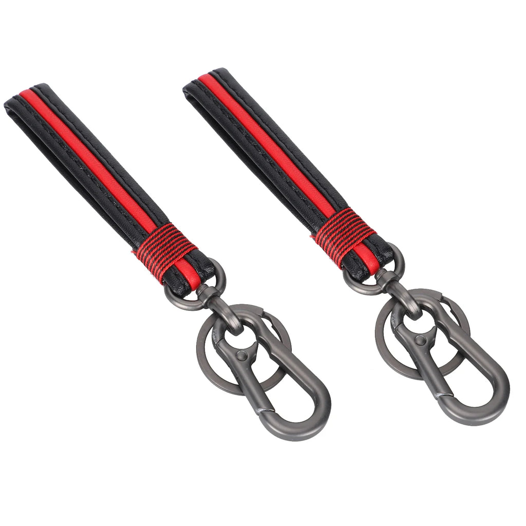 Key Chain Pendant Hand Made Faux Leather Braided High-strength Alloy
