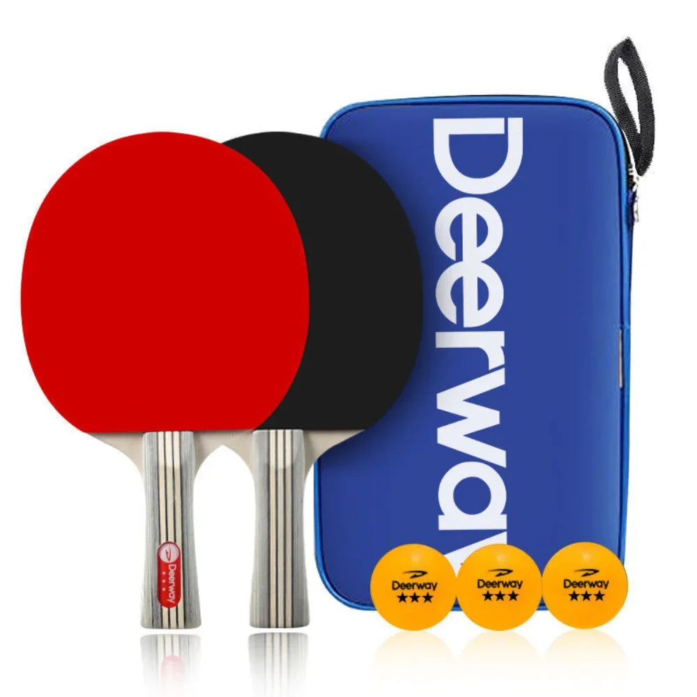 2-Pack Table Tennis Racket Set – 7-Ply Wood Ping Pong Paddles