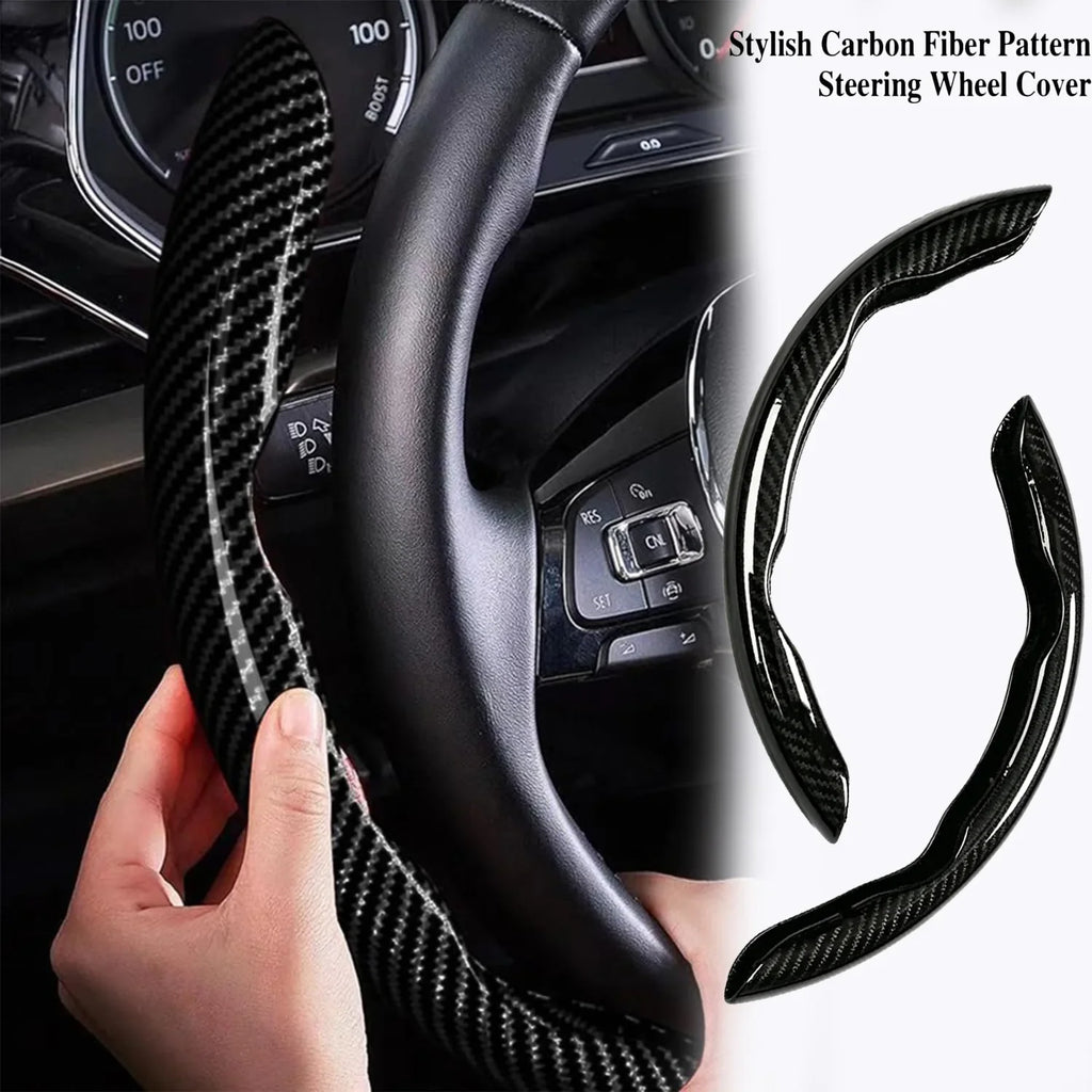 Carbon Fiber Steering Wheel Cover – Anti-Slip Clip-On Universal