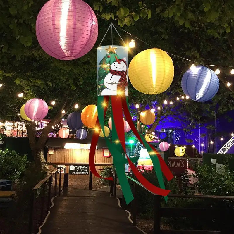 Christmas Wind Tunnel Flags Courtyard Gardens Outdoor Decorative