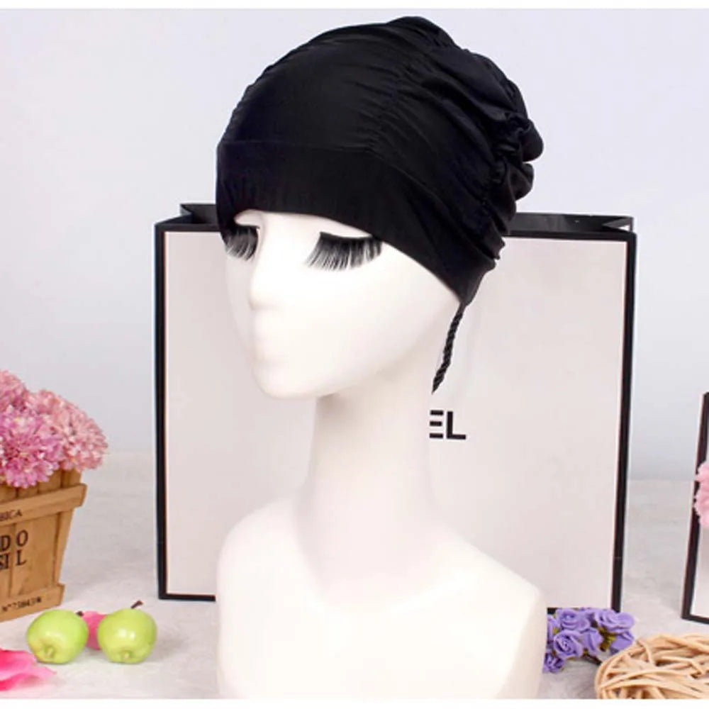 Waterproof Turban Swim Cap for Long Hair – Ear Protection